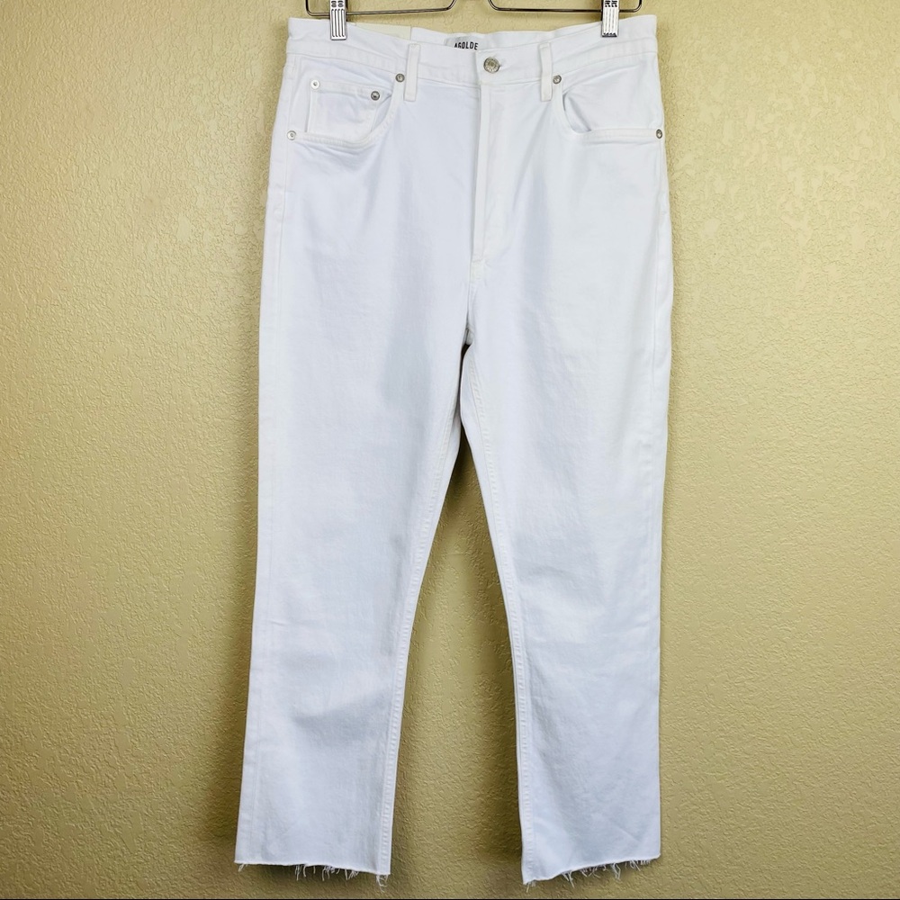 Agolde Riley White Straight Leg Jeans - Picture 4 of 9